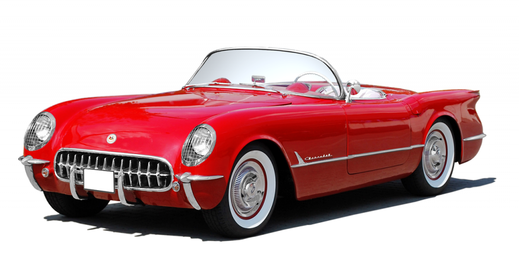 rød Chevrolet veteranbil