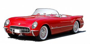 rød Chevrolet veteranbil